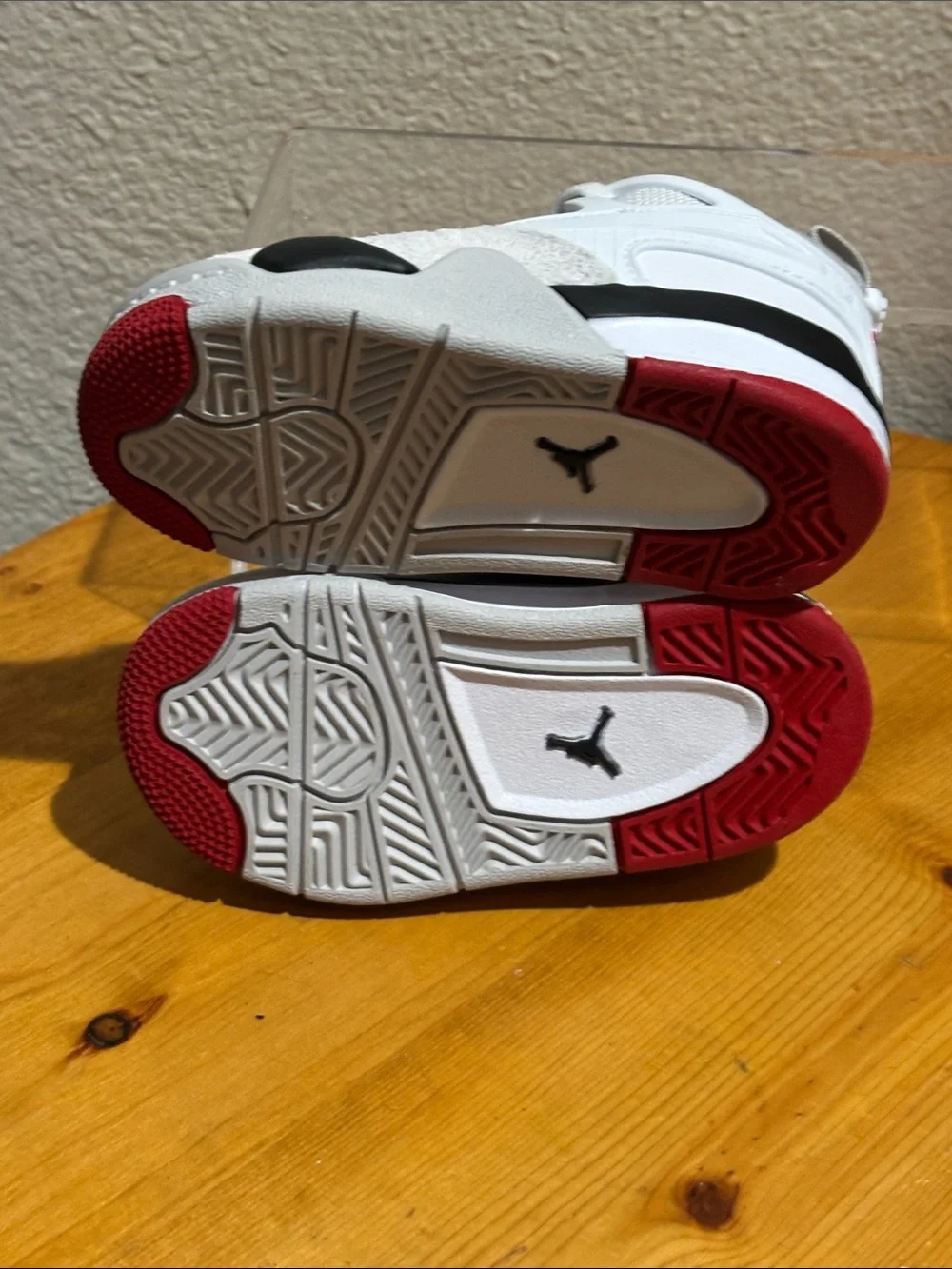 Nike Kids White Athletic Sneakers with Black & Red Accents 6C